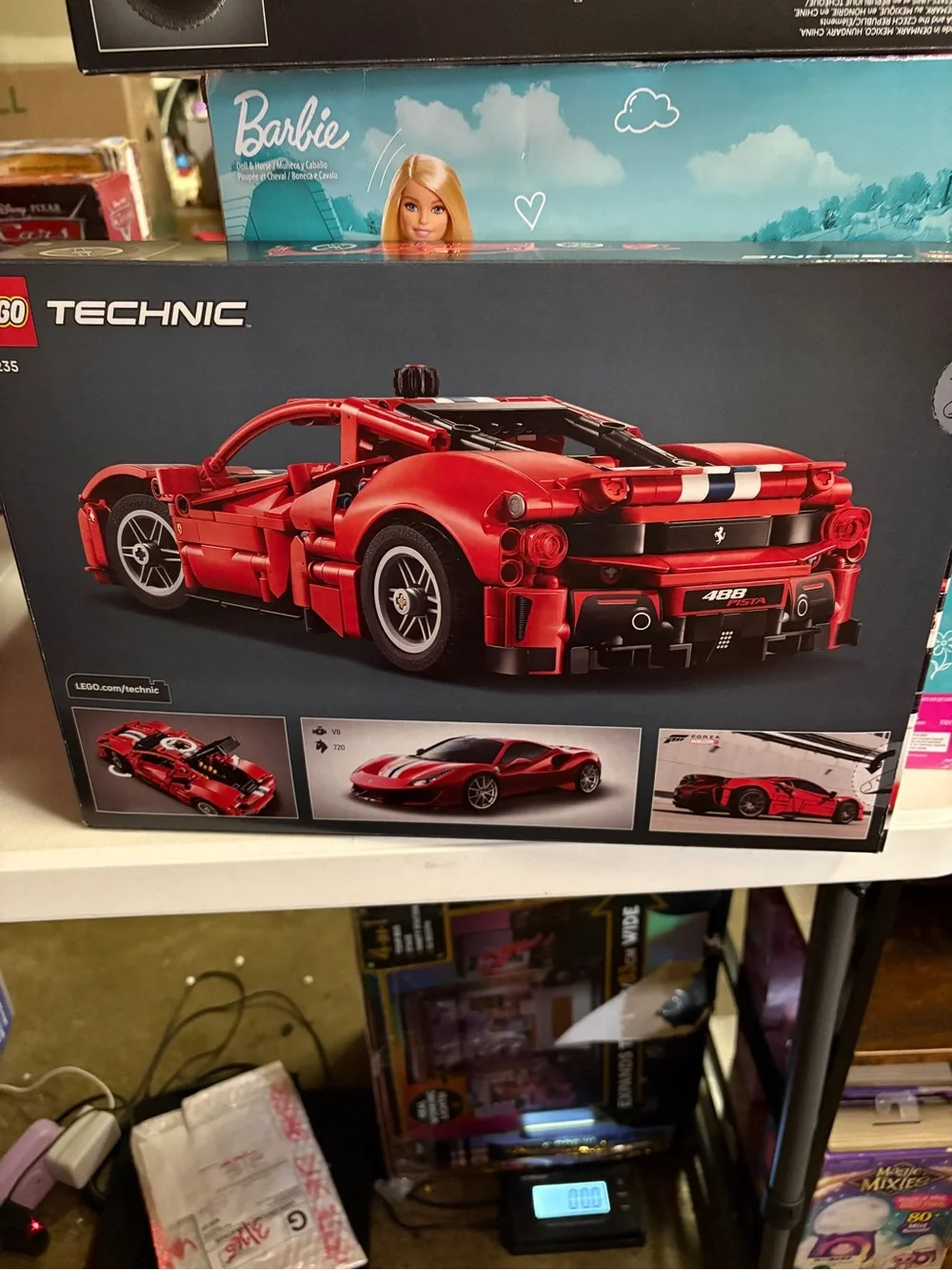 Nwt LEGO Technic Ferrari 488 Pista Red with White and Blue Stripes